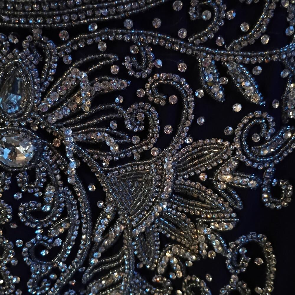 Hand Beaded Indian Kaftan Robe One Size Floor Length Sheer Statement Caftan - Picture 13 of 13
